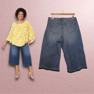Nwt Lane Bryant Crop High Rise Wide Leg Capri Size 14 Jeans